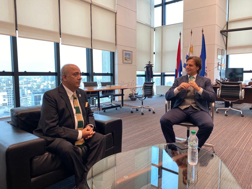 Presidente Shekhar Mehta reunido con las principales autoridades de Uruguay